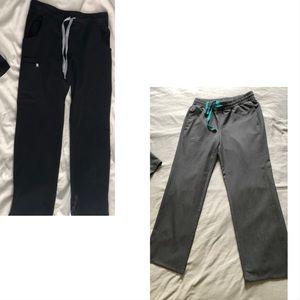 SOLD, 2 FIGS PANTS! S/R Black & Graphite pants (bundle)